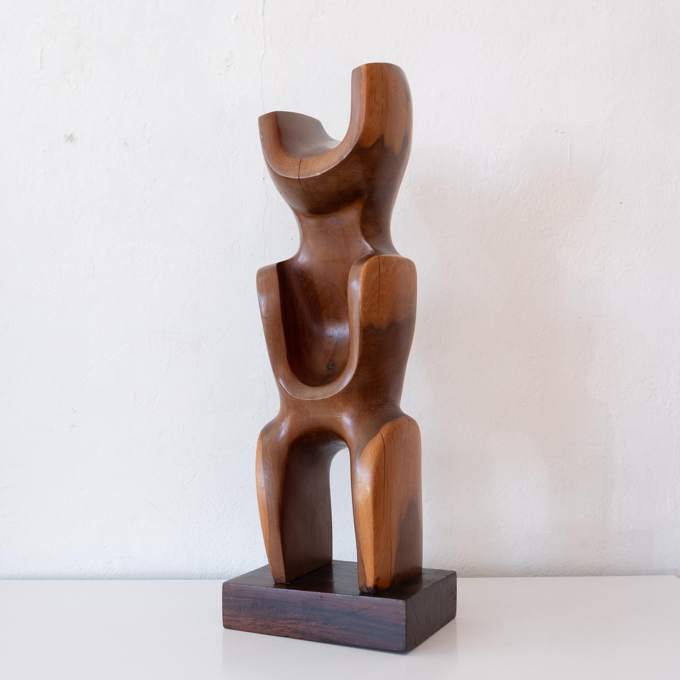 Unknown Modernist Abstract Wood Sculpture 1960s