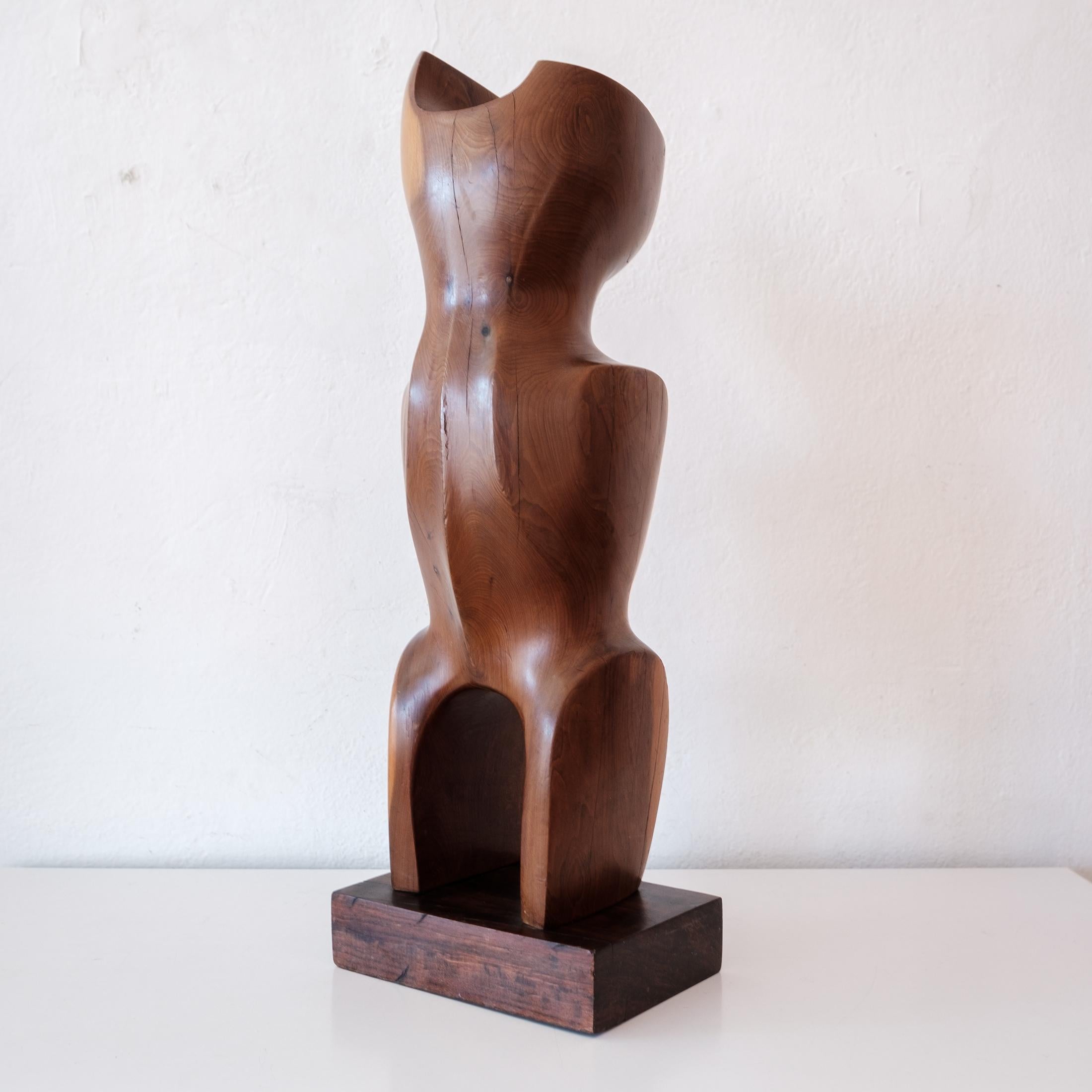 Mid-20th Century Modernist Abstract Wood Sculpture 1960s