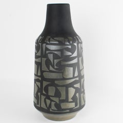 Modernist Acid-Etched Glass Vase, France, 1970