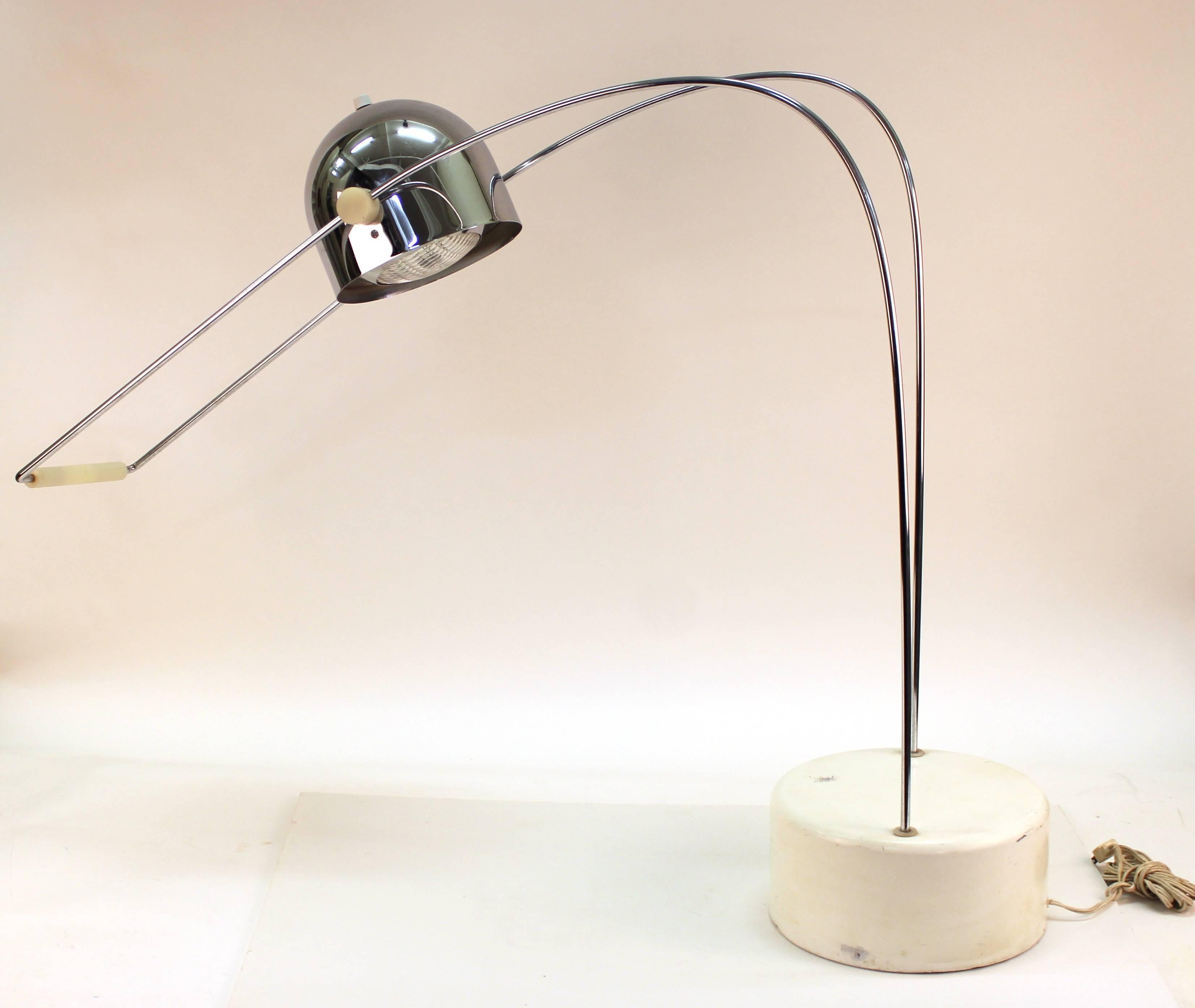 20th Century Modernist Adjustable Chrome Desk Lamp