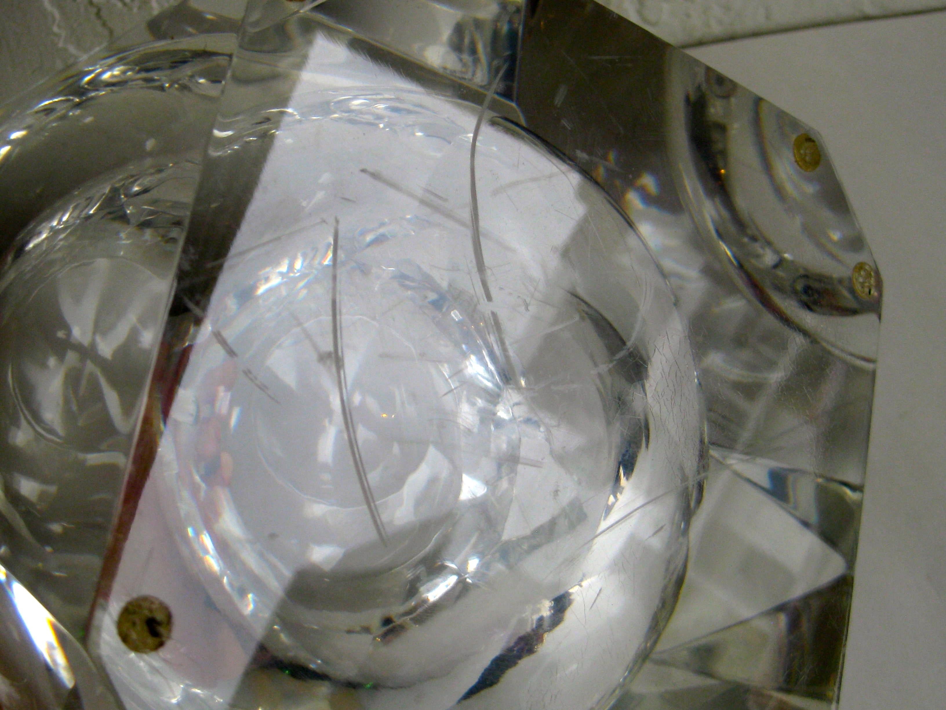 Modernist Alessandro Albrizzi Italian Faceted Lucite Bar Ice Bucket, circa 1970 13