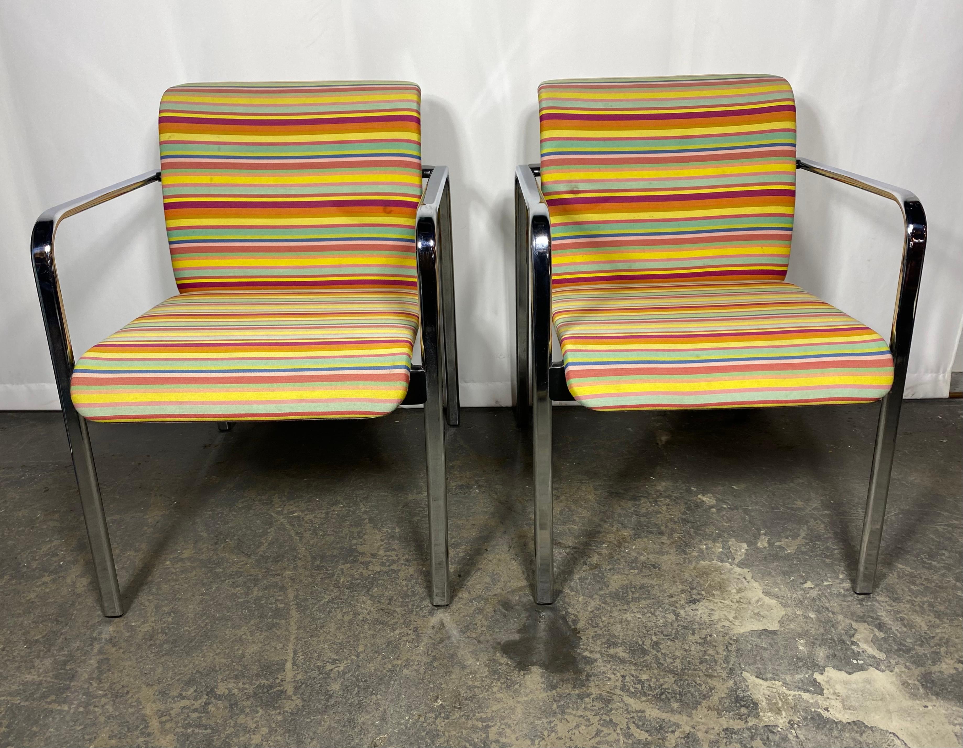 Modernist Alexander Girard Fabric Chairs by Peter Protzmann for Herman Miller In Good Condition For Sale In Buffalo, NY