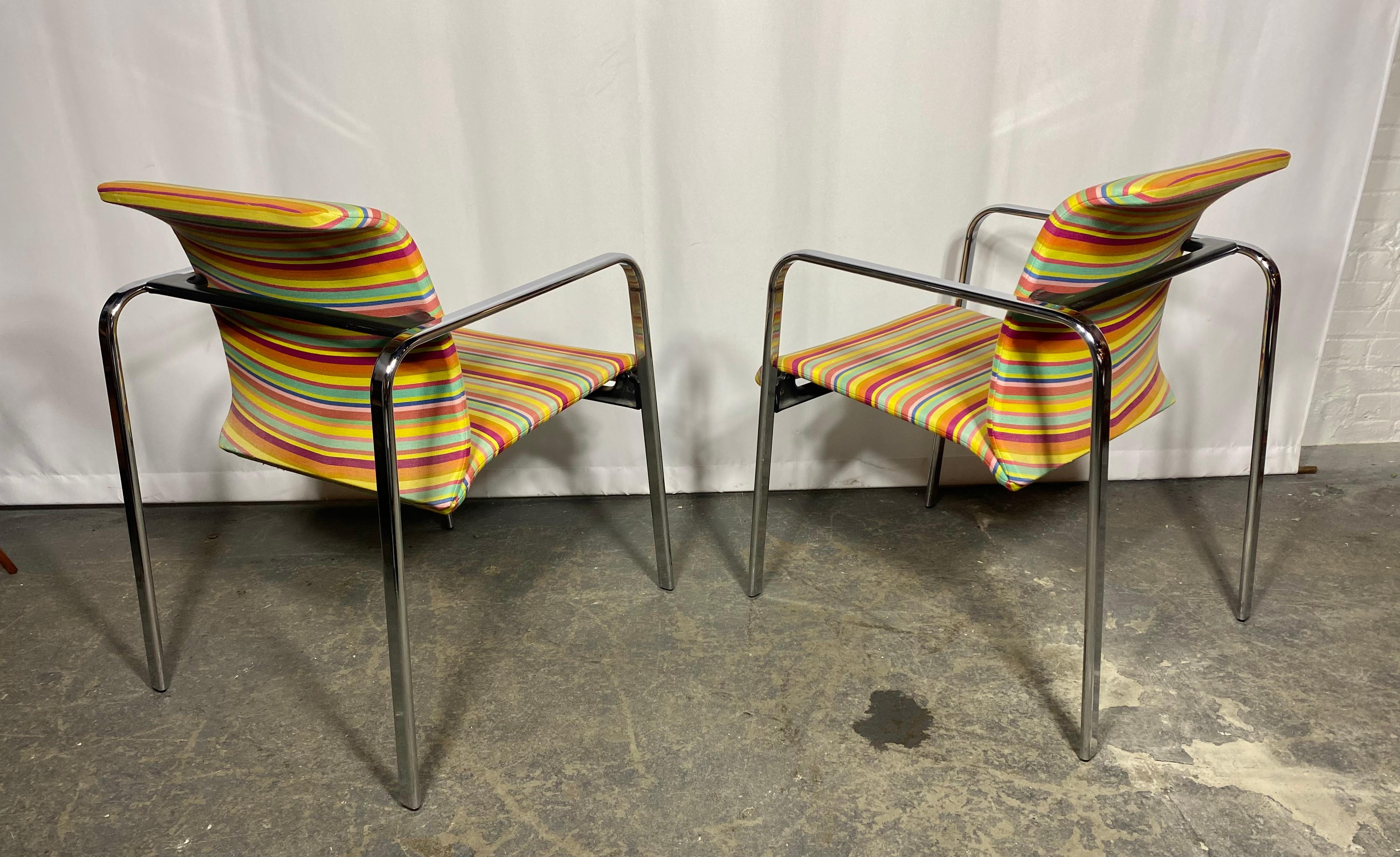 Modernist Alexander Girard Fabric Chairs by Peter Protzmann for Herman Miller For Sale 1