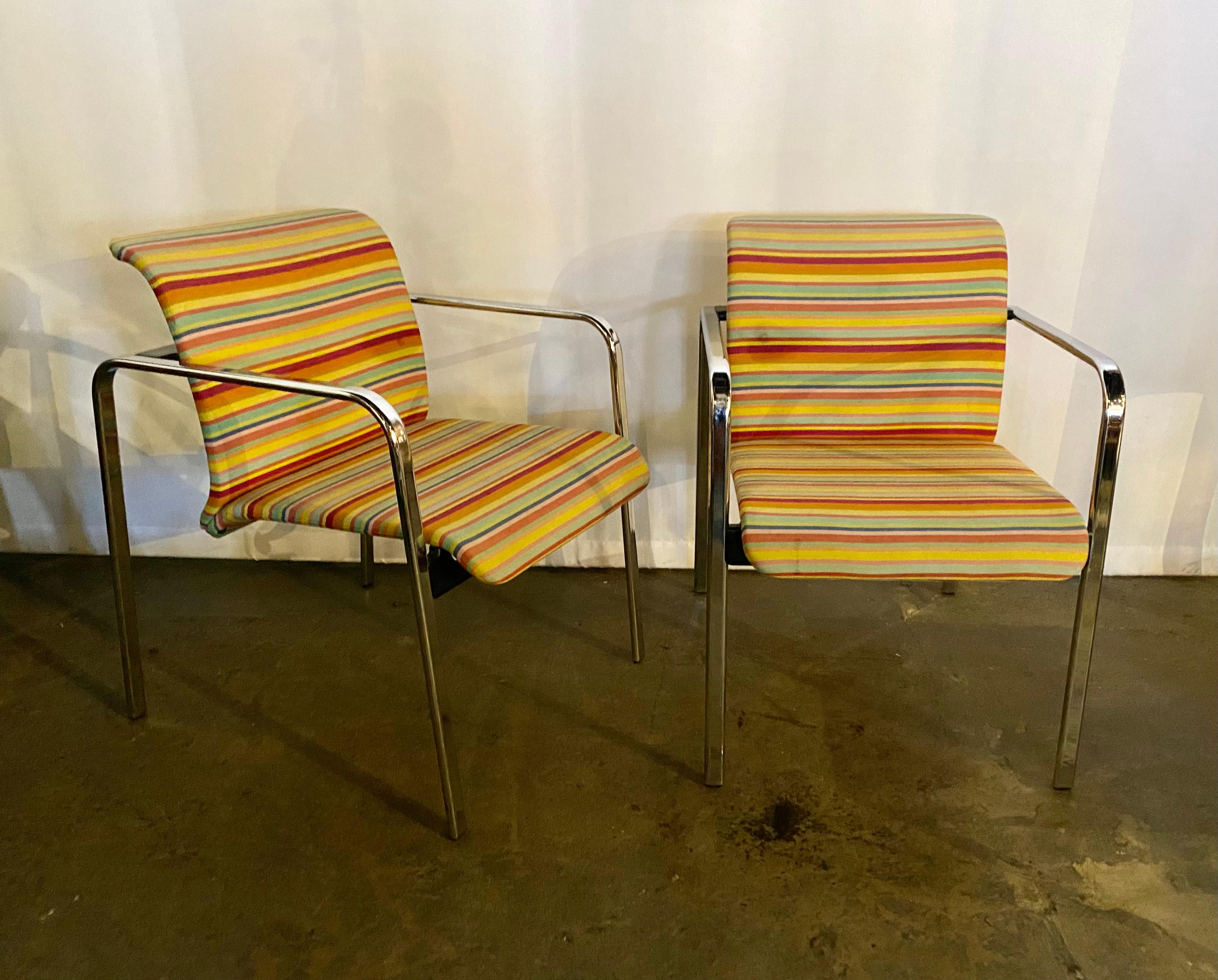 Modernist Alexander Girard Fabric Chairs by Peter Protzmann for Herman Miller For Sale 2