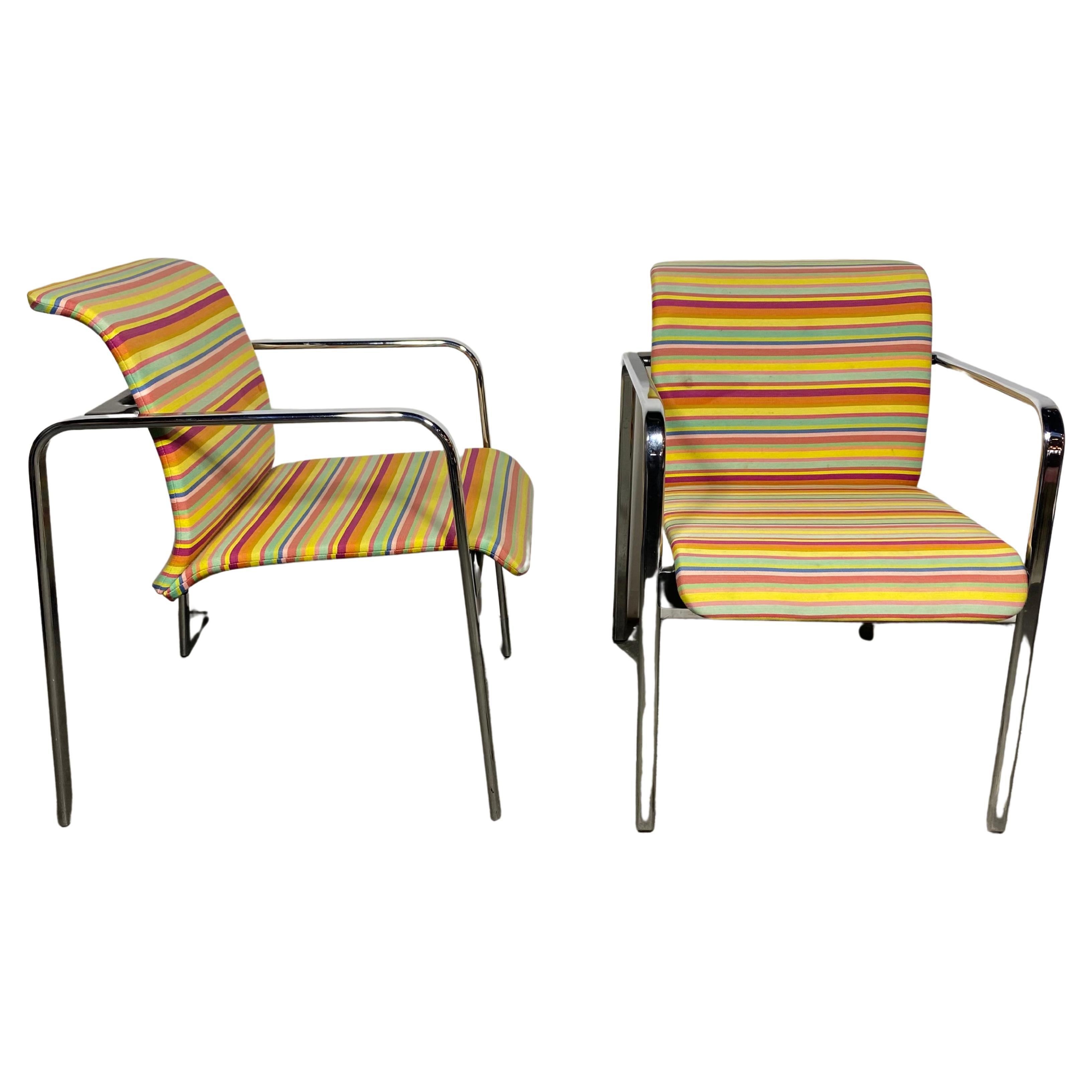 Modernist Alexander Girard Fabric Chairs by Peter Protzmann for Herman Miller
