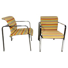 Vintage Modernist Alexander Girard Fabric Chairs by Peter Protzmann for Herman Miller