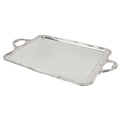 Modernist Alpaca Silver Plate Serving Barware Tray