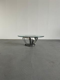 Modernist Aluminium Glass Vintage Coffee Table by Knut Hesterberg, 1970s Germany