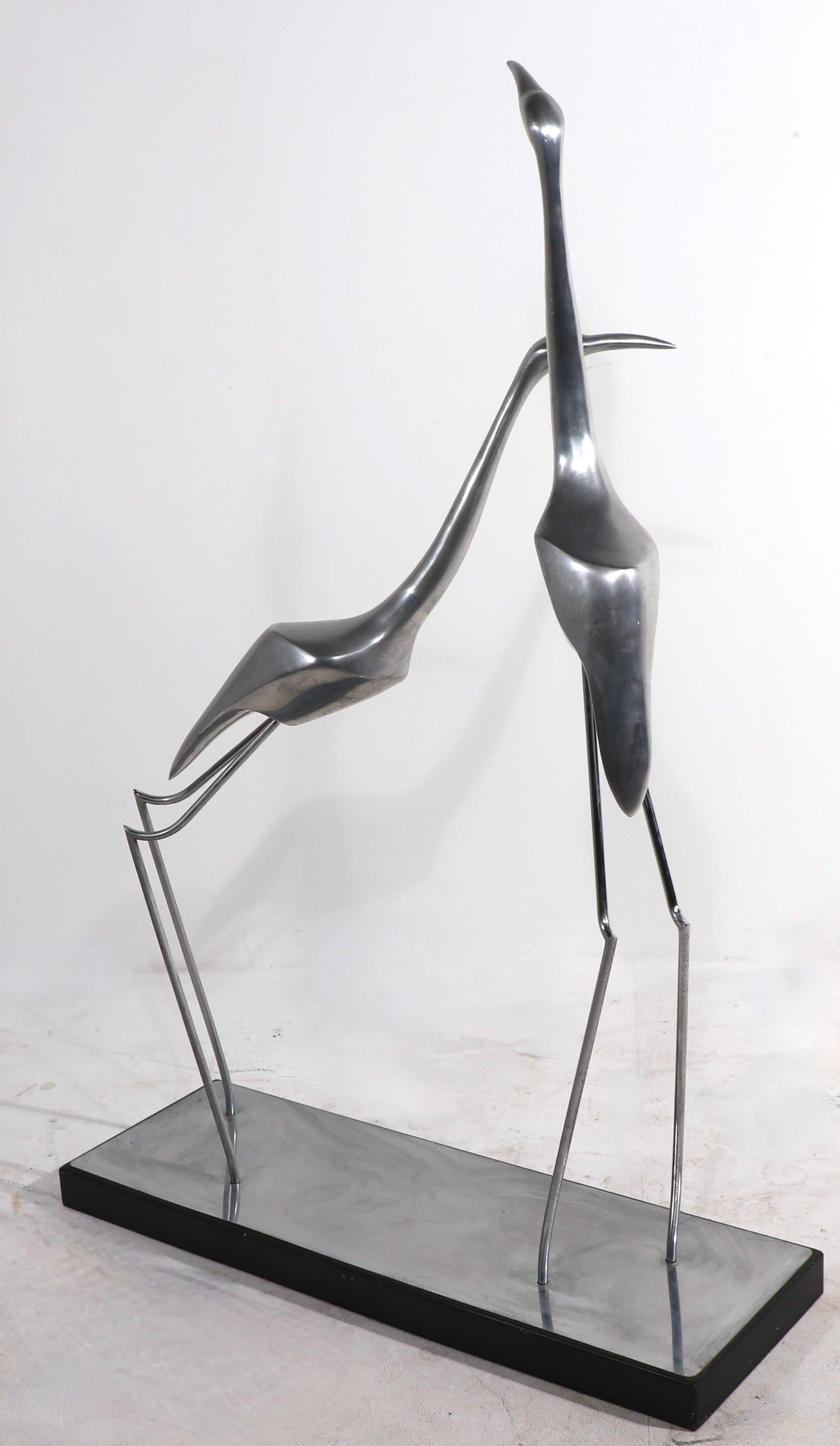 Modernist Aluminum Bird Sculpture by Jere 5