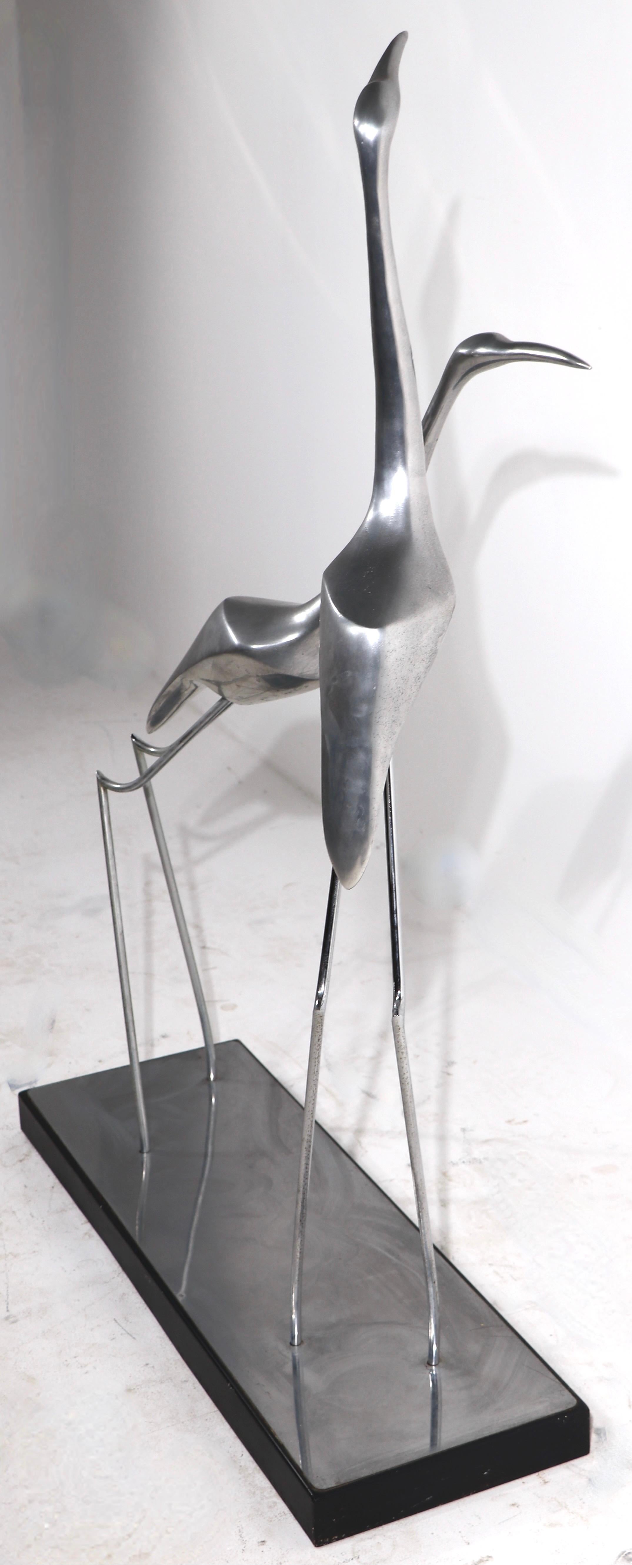 Modernist Aluminum Bird Sculpture by Jere 1