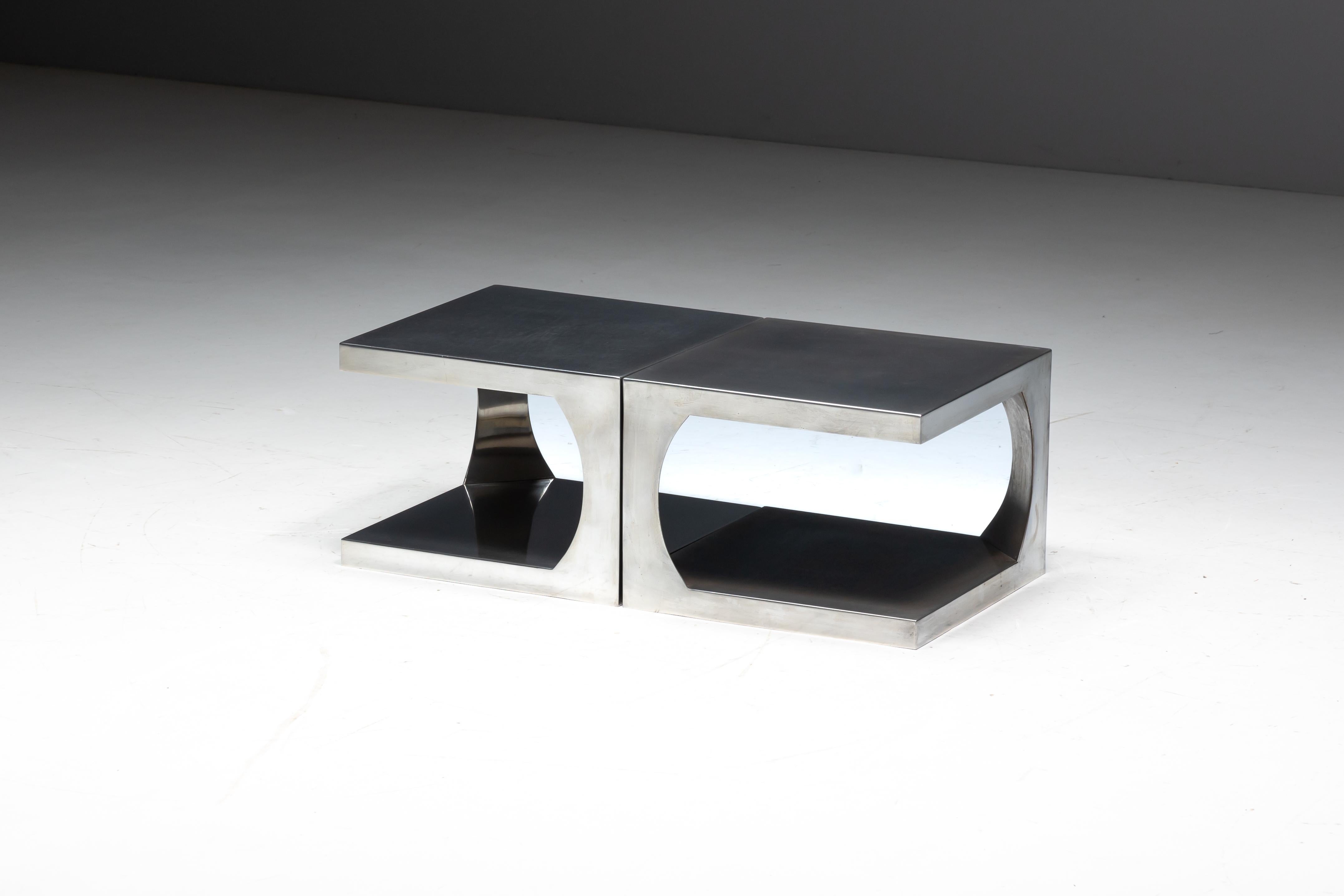 Modernist Aluminum Side Tables, Italy, 1970s en vente 7