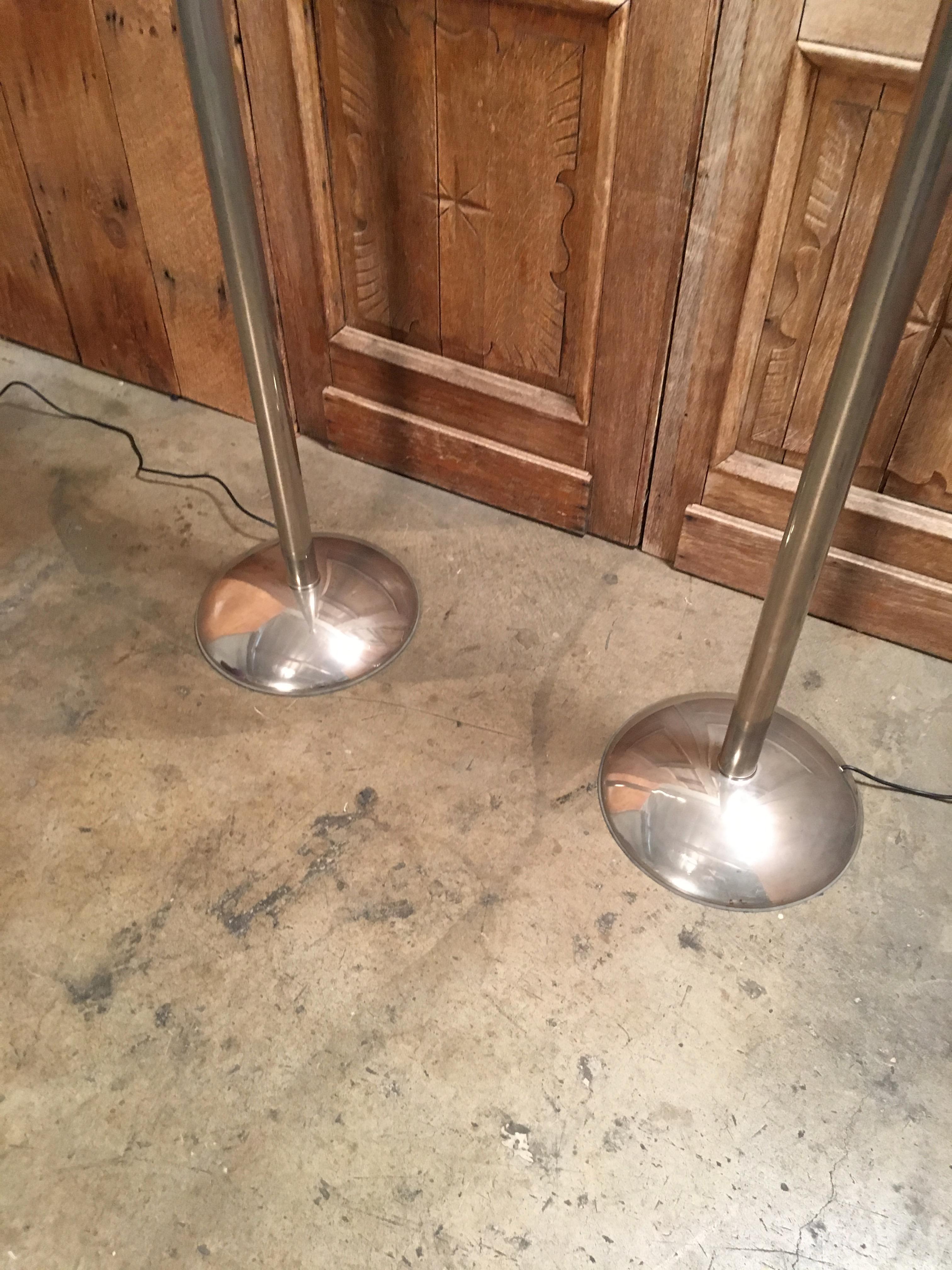 Modernist Aluminum Torchère Floor Lamps 1