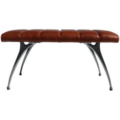 Modernist Aluminum Tufted Bench