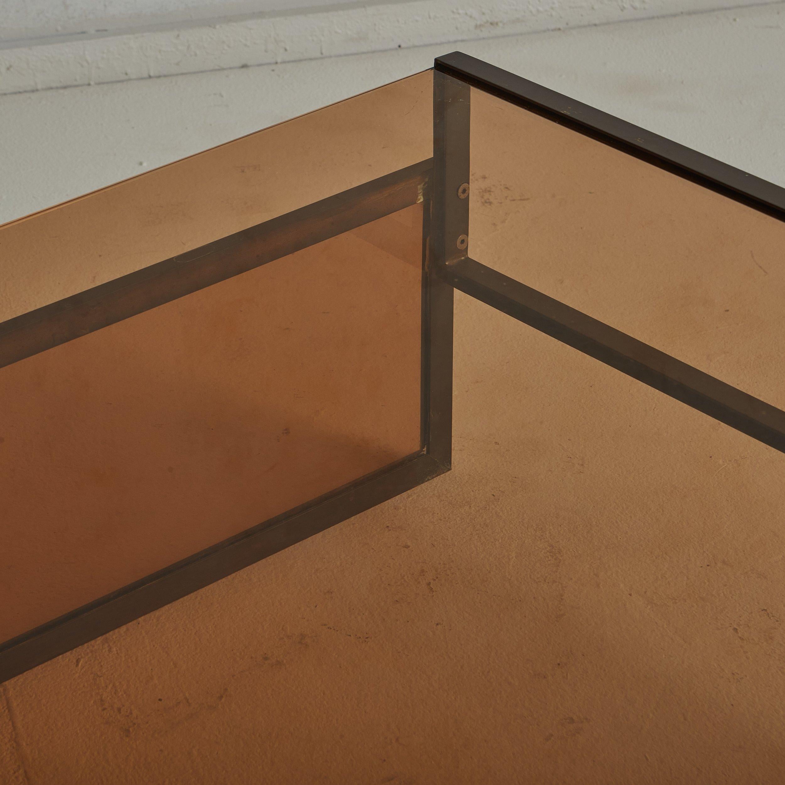 20th Century Chic Vintage Amber Glass Coffee Table, French 1970s