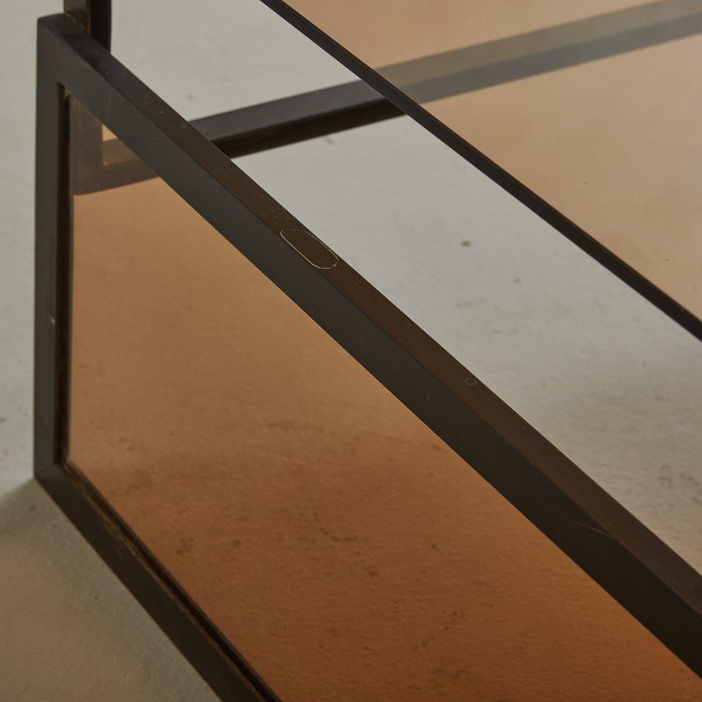 Chic Vintage Amber Glass Coffee Table, French 1970s 3