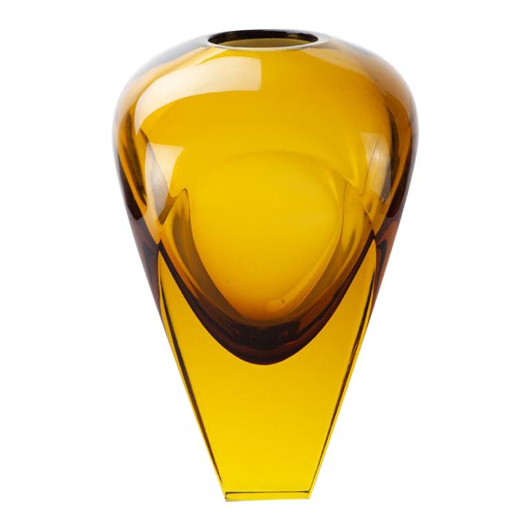 Modernist Amber Glass Vase at 1stDibs