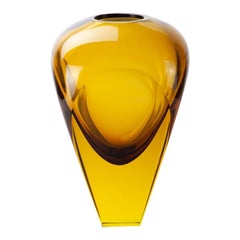 Modernist Amber Glass Vase