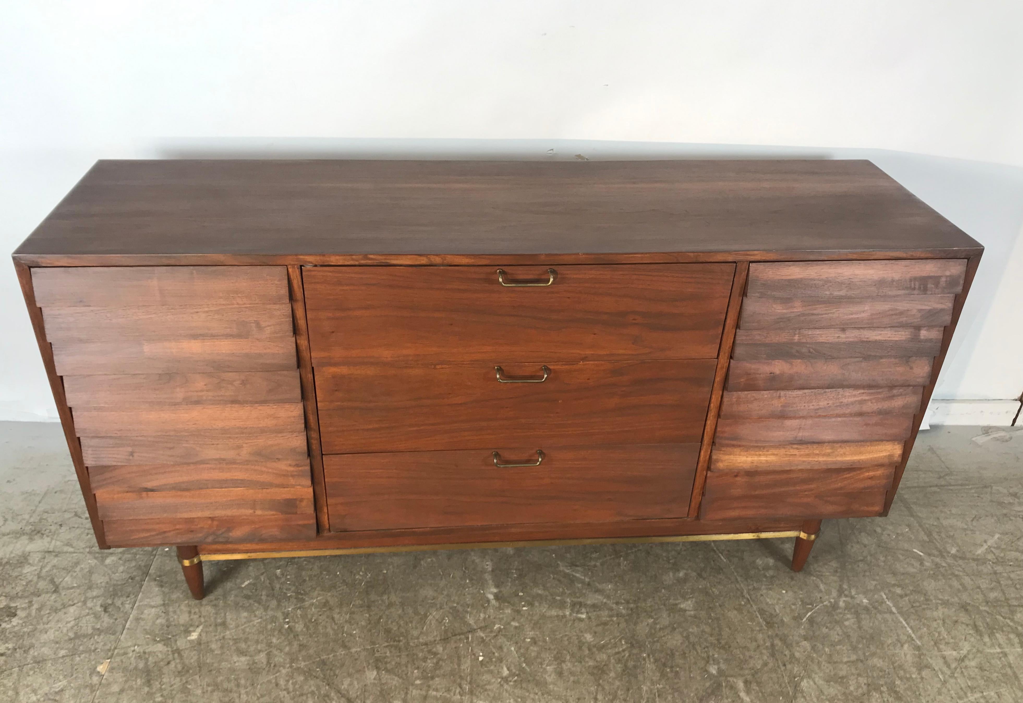 Mid-Century Modern Modernist American of Martinsville Walnut Dresser by Merton Gershun