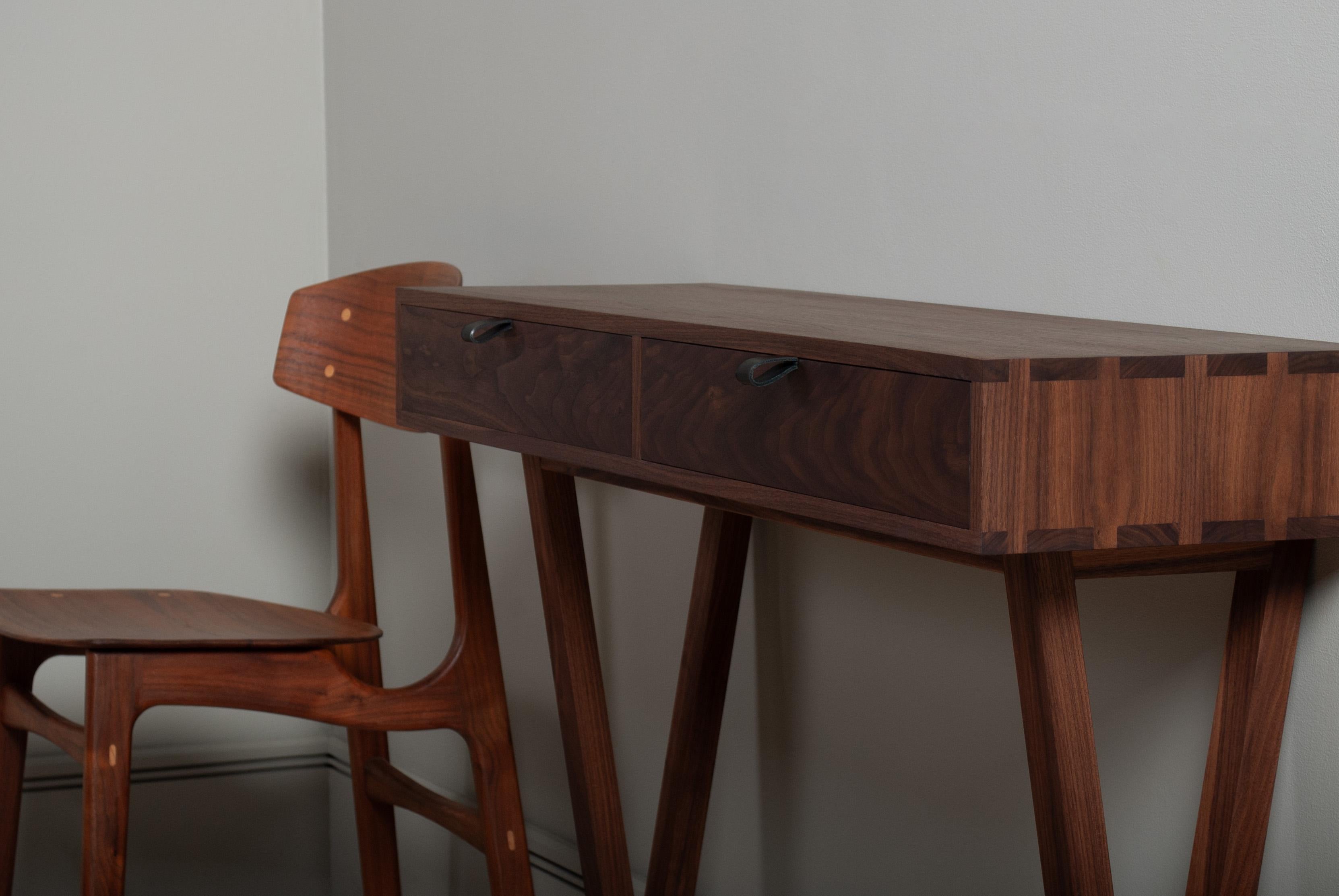 Modernist American Walnut Console Table For Sale 5