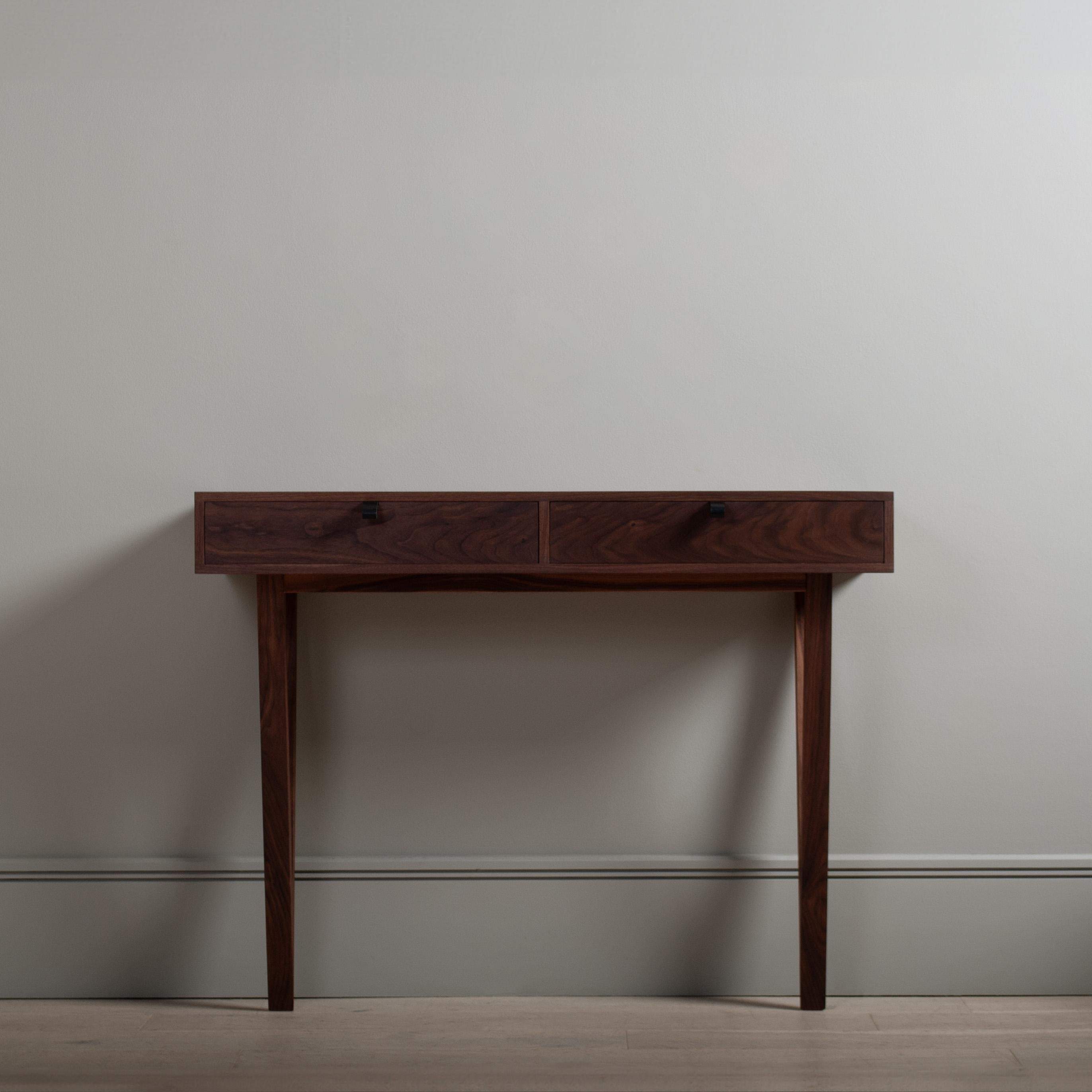 Hand-Crafted Modernist American Walnut Console Table For Sale
