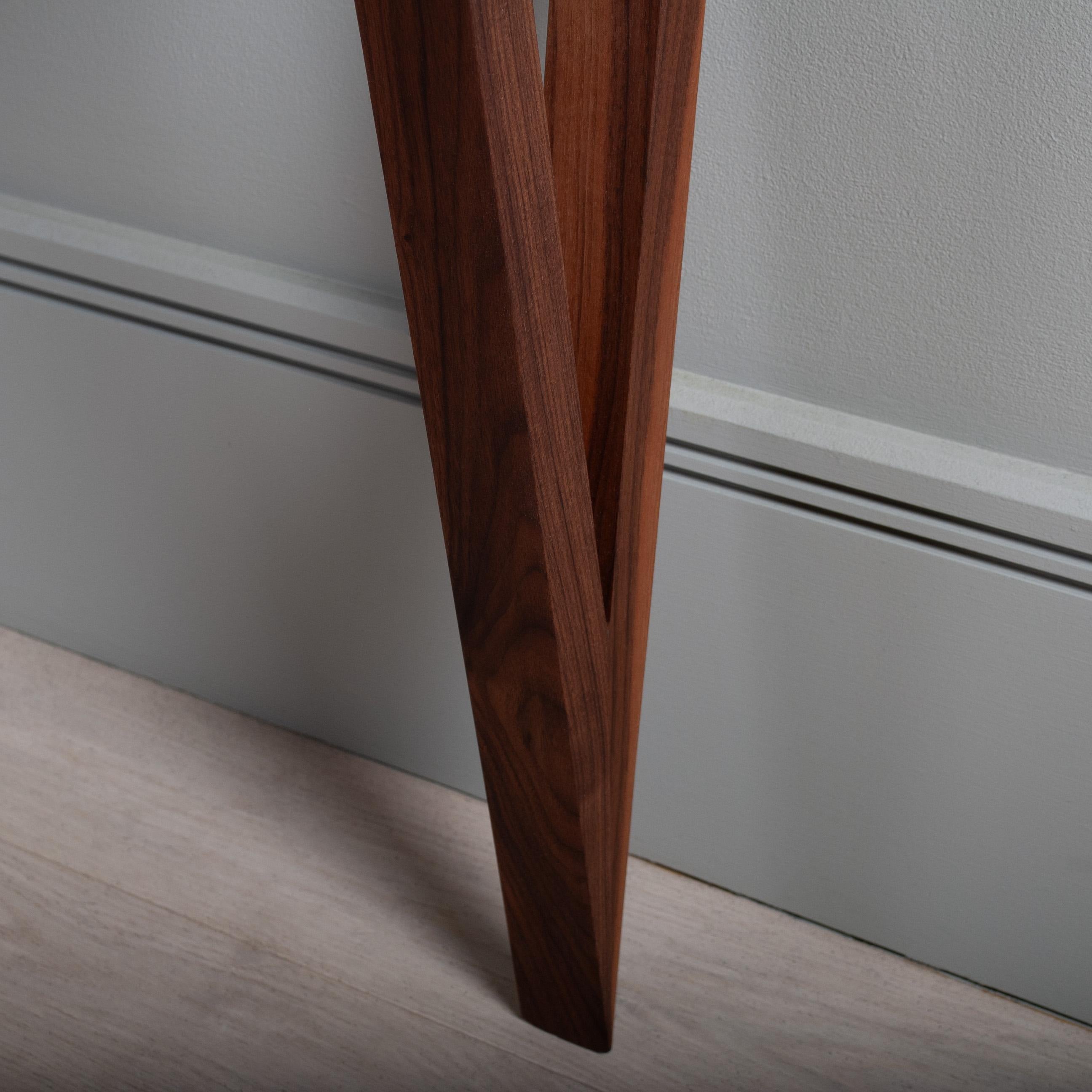 Modernist American Walnut Console Table For Sale 1