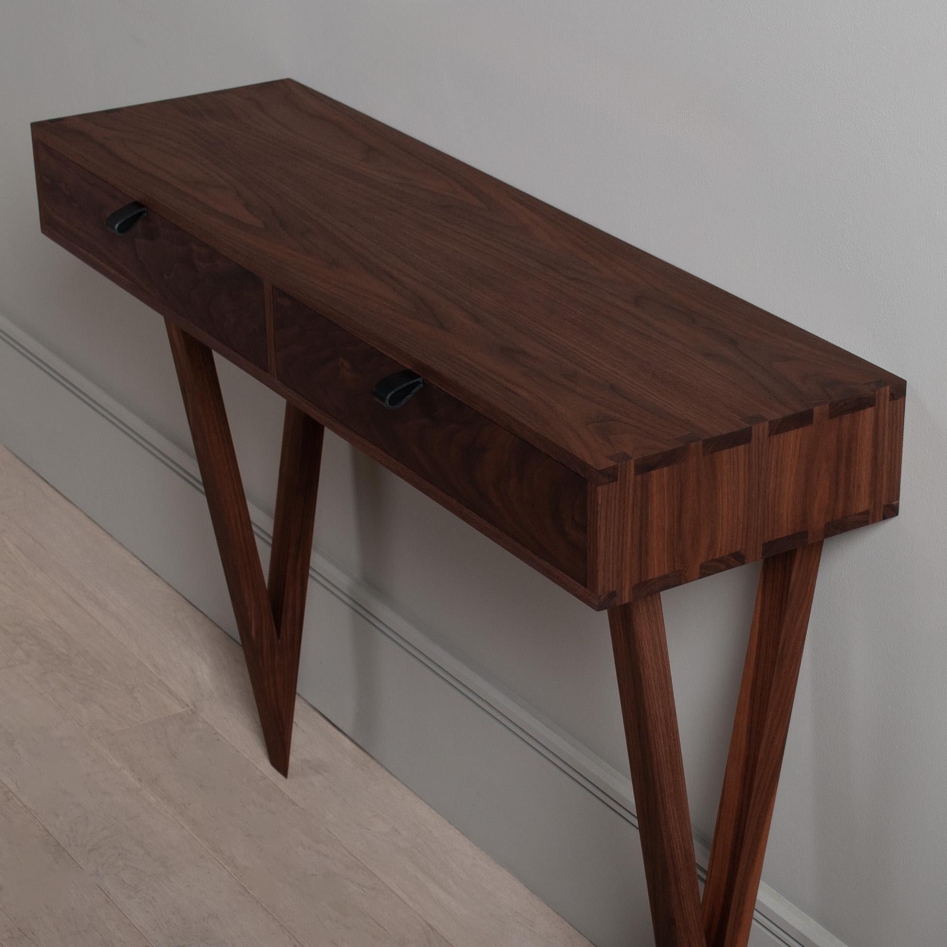 Modernist American Walnut Console Table For Sale 2