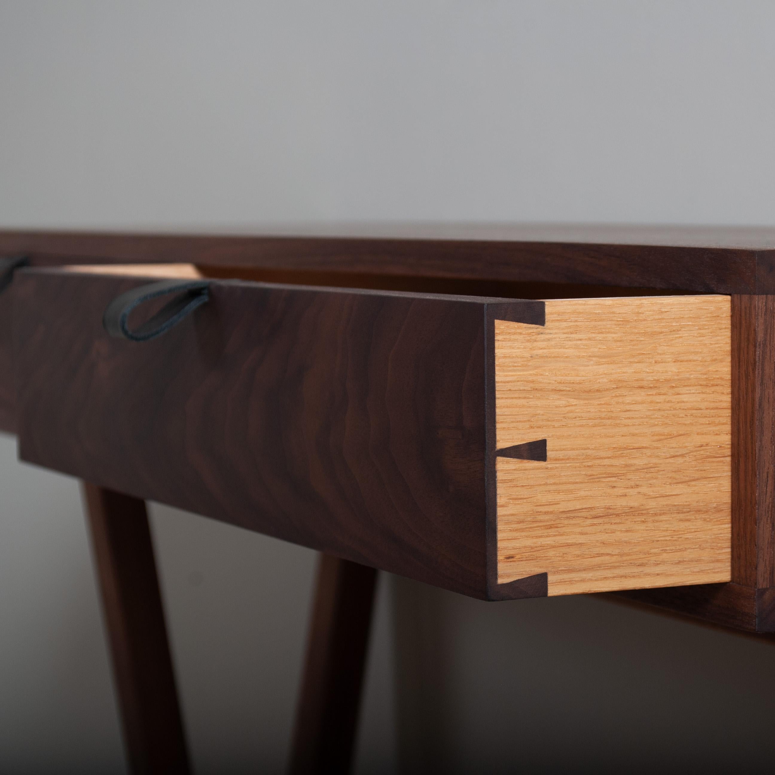 Modernist American Walnut Console Table For Sale 3