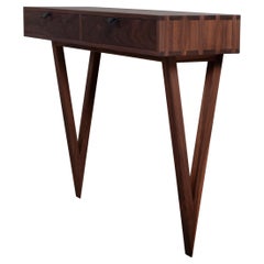 Table console moderniste en noyer américain