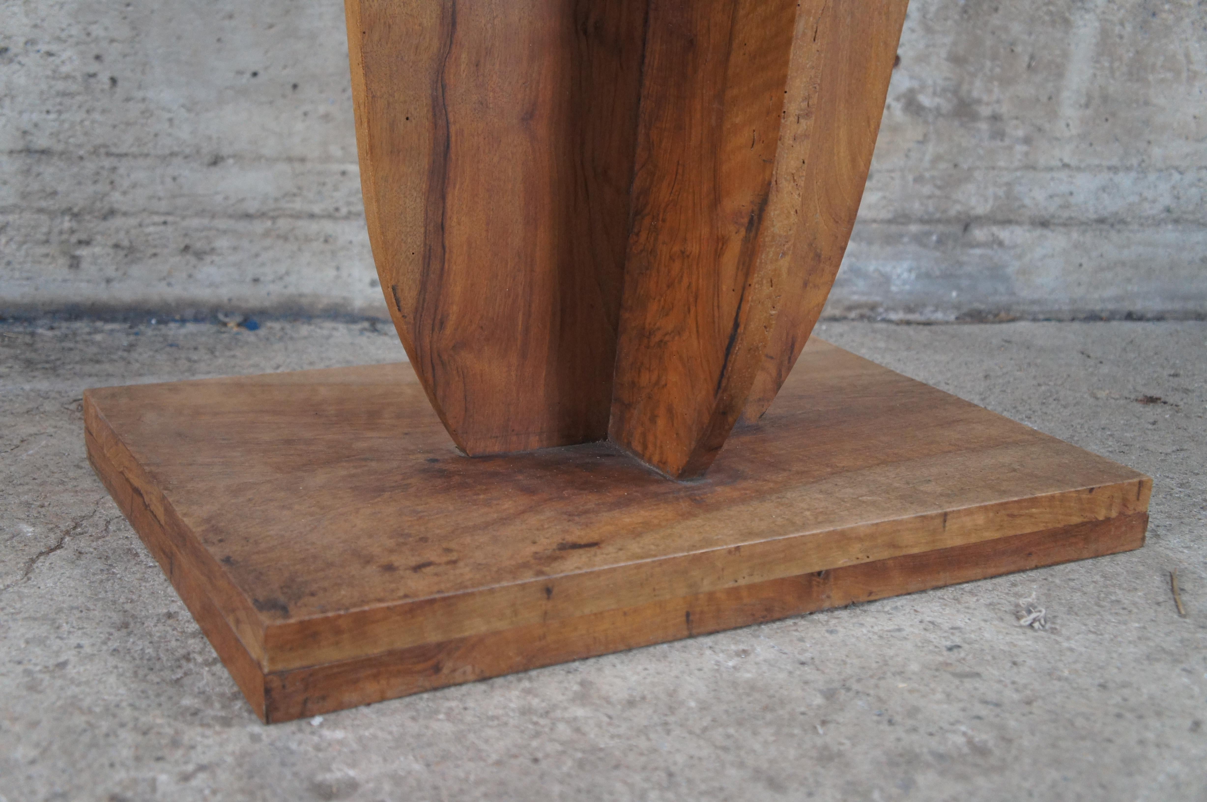 Modernist American Walnut Tiered Plant Stand Side Table Sculpture Pedestal Base For Sale 5