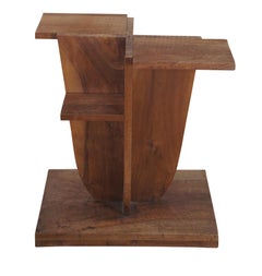 Modernist American Walnut Tiered Plant Stand Side Table Sculpture Pedestal Base