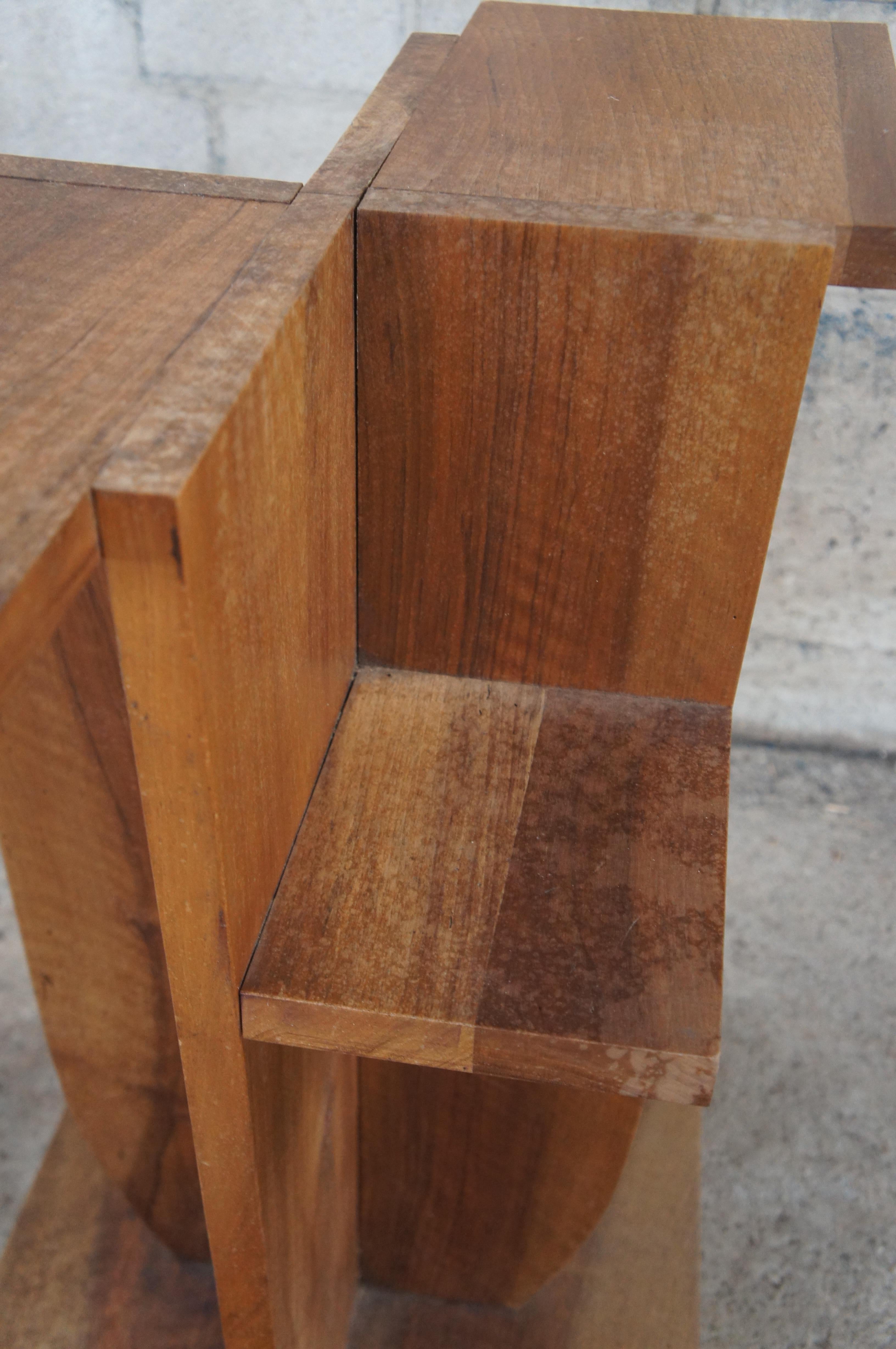 Modernist American Walnut Tiered Plant Stand Side Table Sculpture Pedestal Base For Sale 2
