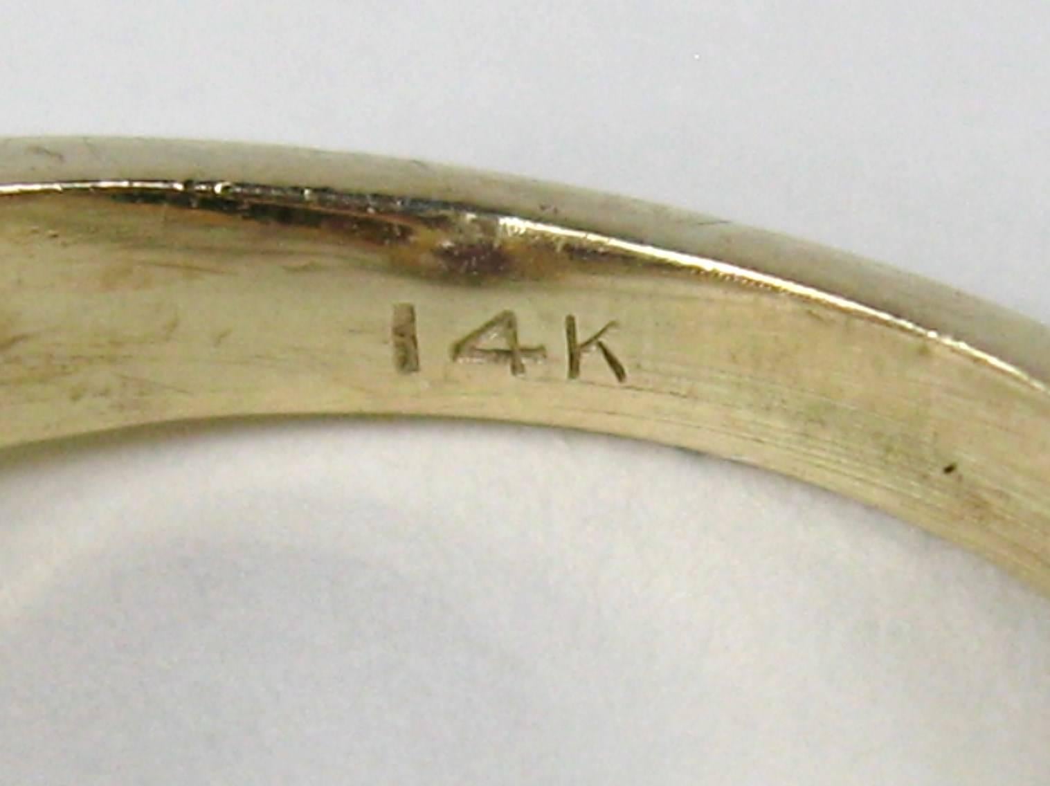 Modernist Amethyst Diamond Ring 14 Karat For Sale 1