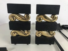 Modernist Andirons and Fireplace Tools by Donald Deskey for Bennetta