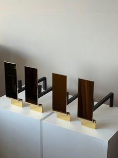Modernist Andirons Solid Brass Polished ca' 1950's