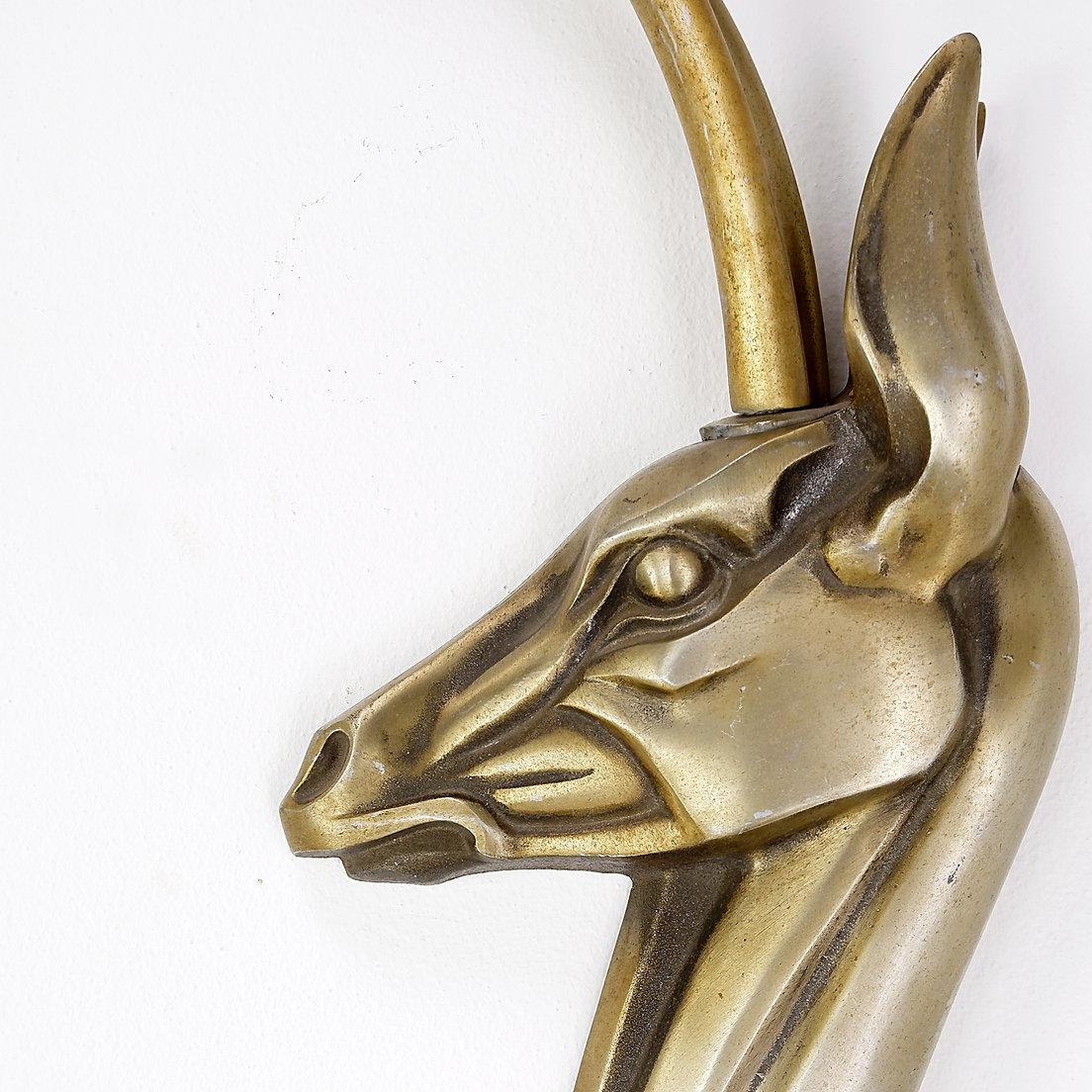 Modernist Anodized Aluminum Gazelle Wall Sculpture Pair by Pendergast - 1960s For Sale 8