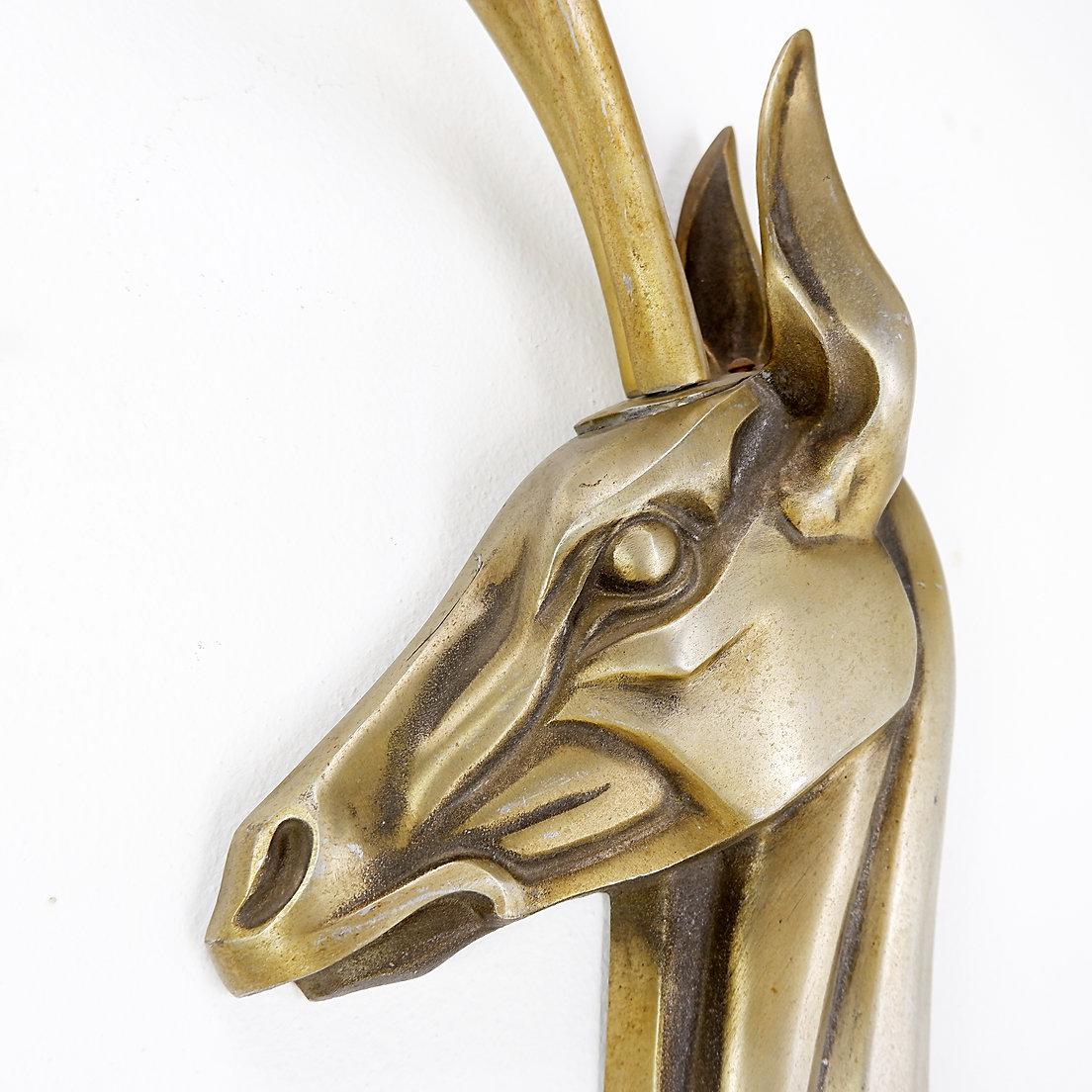 Modernist Anodized Aluminum Gazelle Wall Sculpture Pair by Pendergast - 1960s For Sale 9