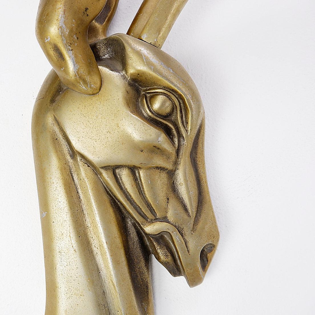 Modernist Anodized Aluminum Gazelle Wall Sculpture Pair by Pendergast - 1960s For Sale 3