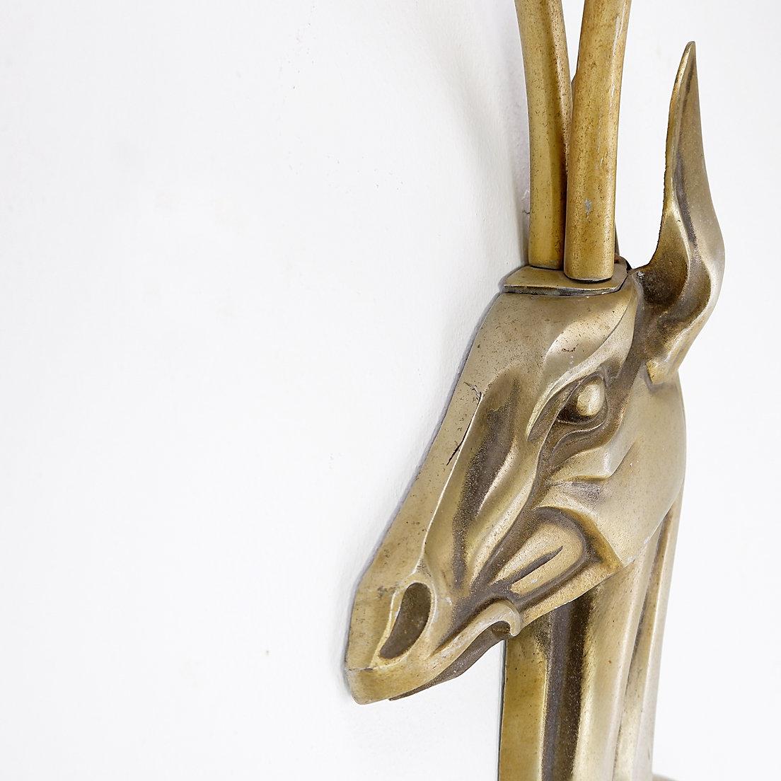 Modernist Anodized Aluminum Gazelle Wall Sculpture Pair by Pendergast - 1960s For Sale 4