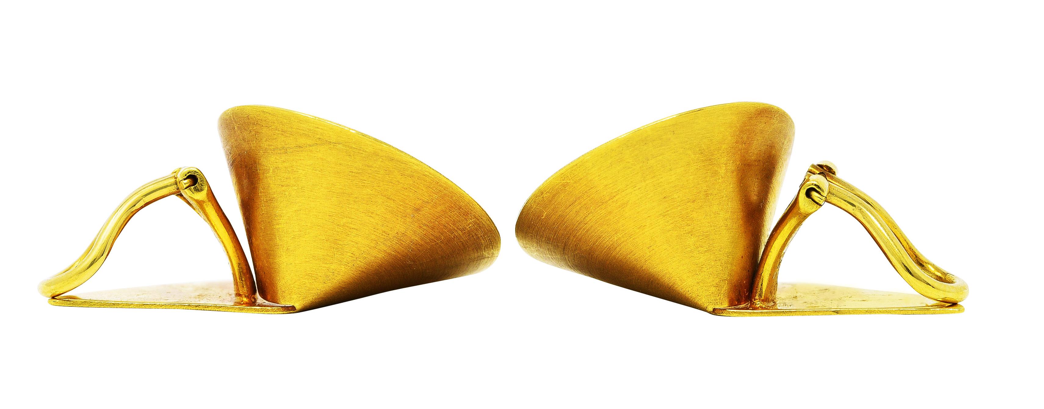 Modernist Antonio Bernardo 18 Karat Yellow Gold Sculptural Ear-Clip Earrings 1
