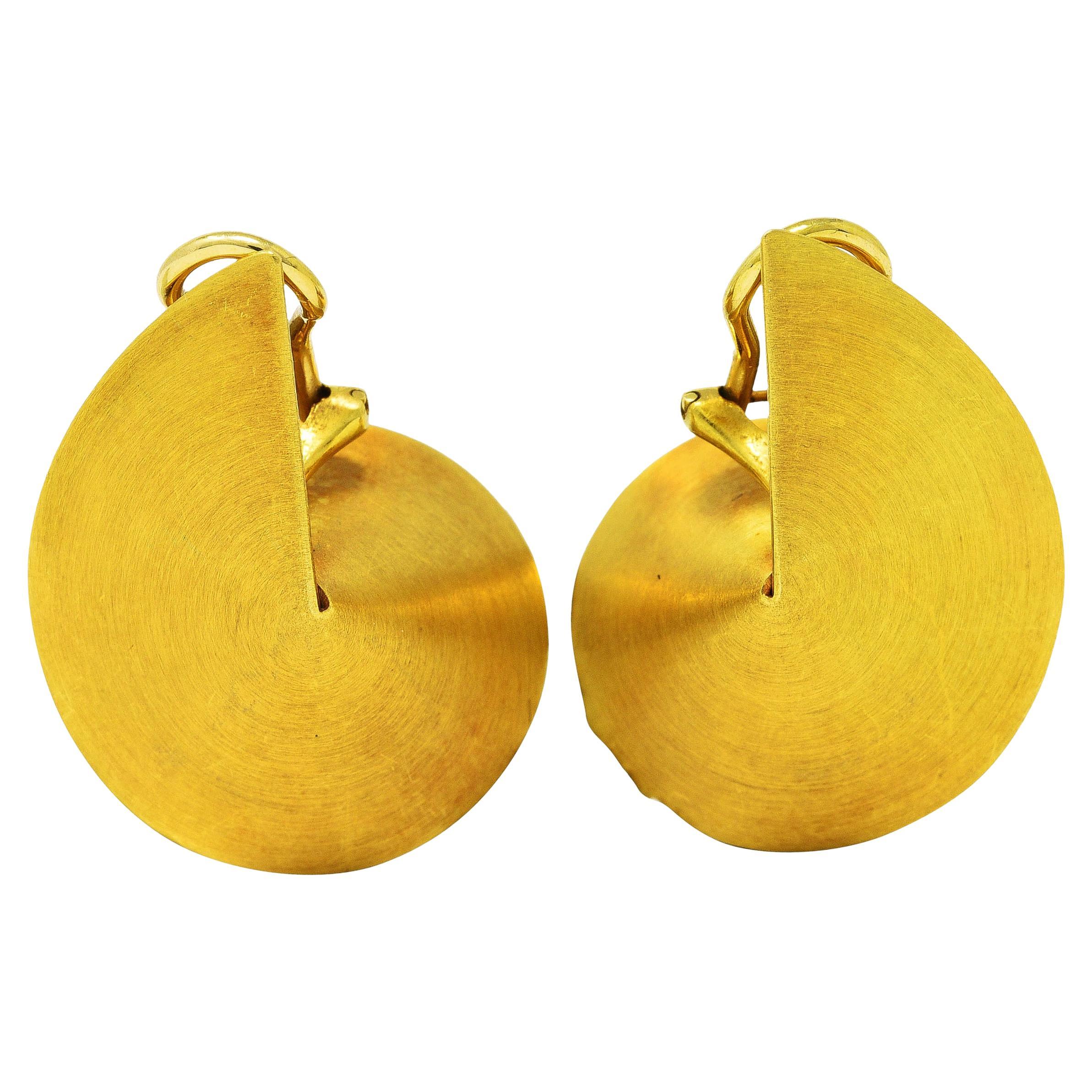 Modernist Antonio Bernardo 18 Karat Yellow Gold Sculptural Ear-Clip Earrings