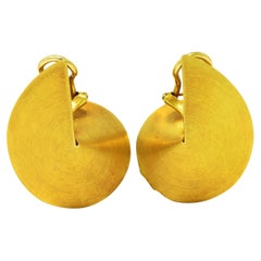 Modernist Antonio Bernardo 18 Karat Yellow Gold Sculptural Ear-Clip Earrings