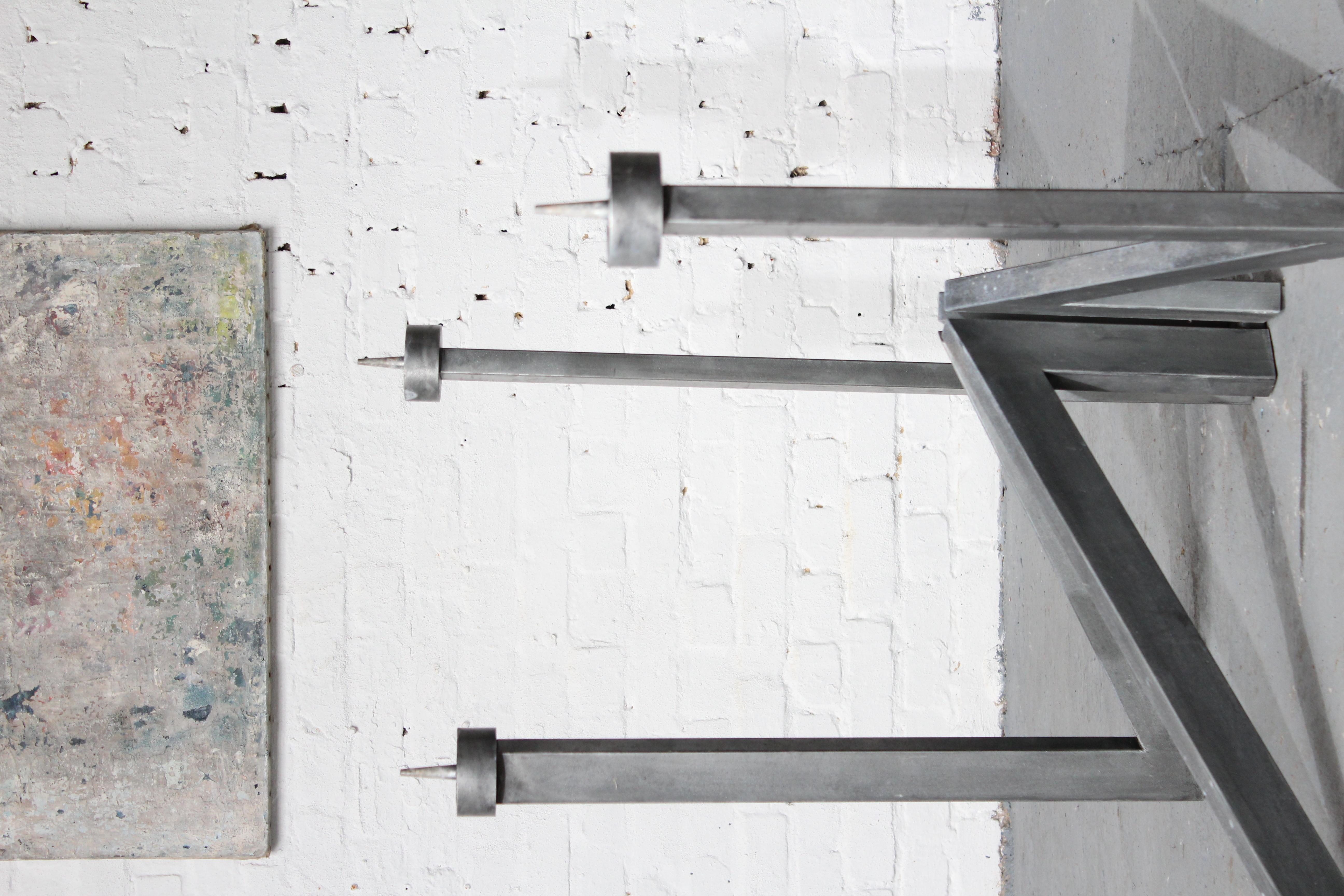 Belgian Modernist architectural candlestick by Roger Bonduel For Sale
