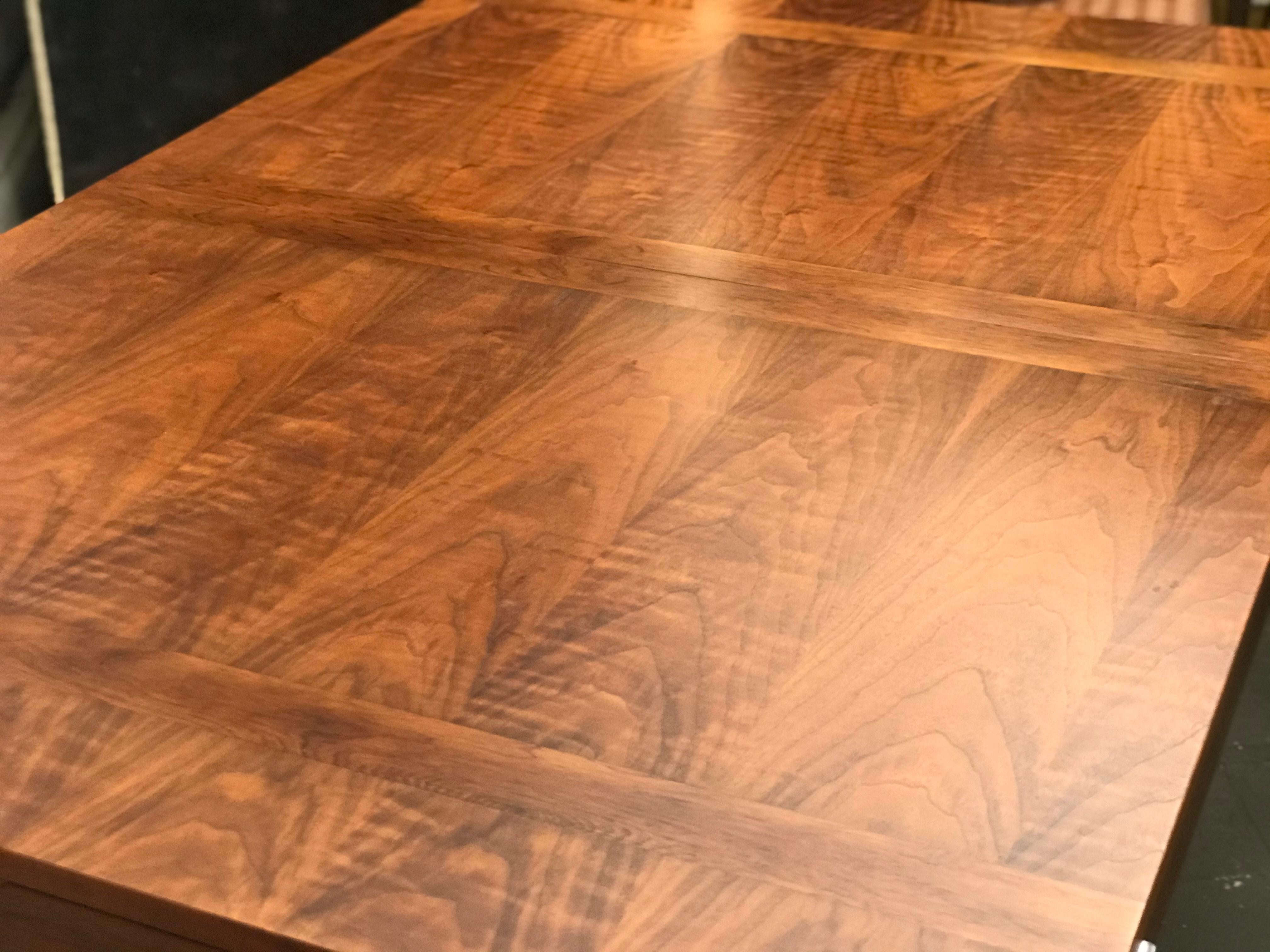 Modernist Architectural Dining Table in Walnut Rosewood and Chrome 7