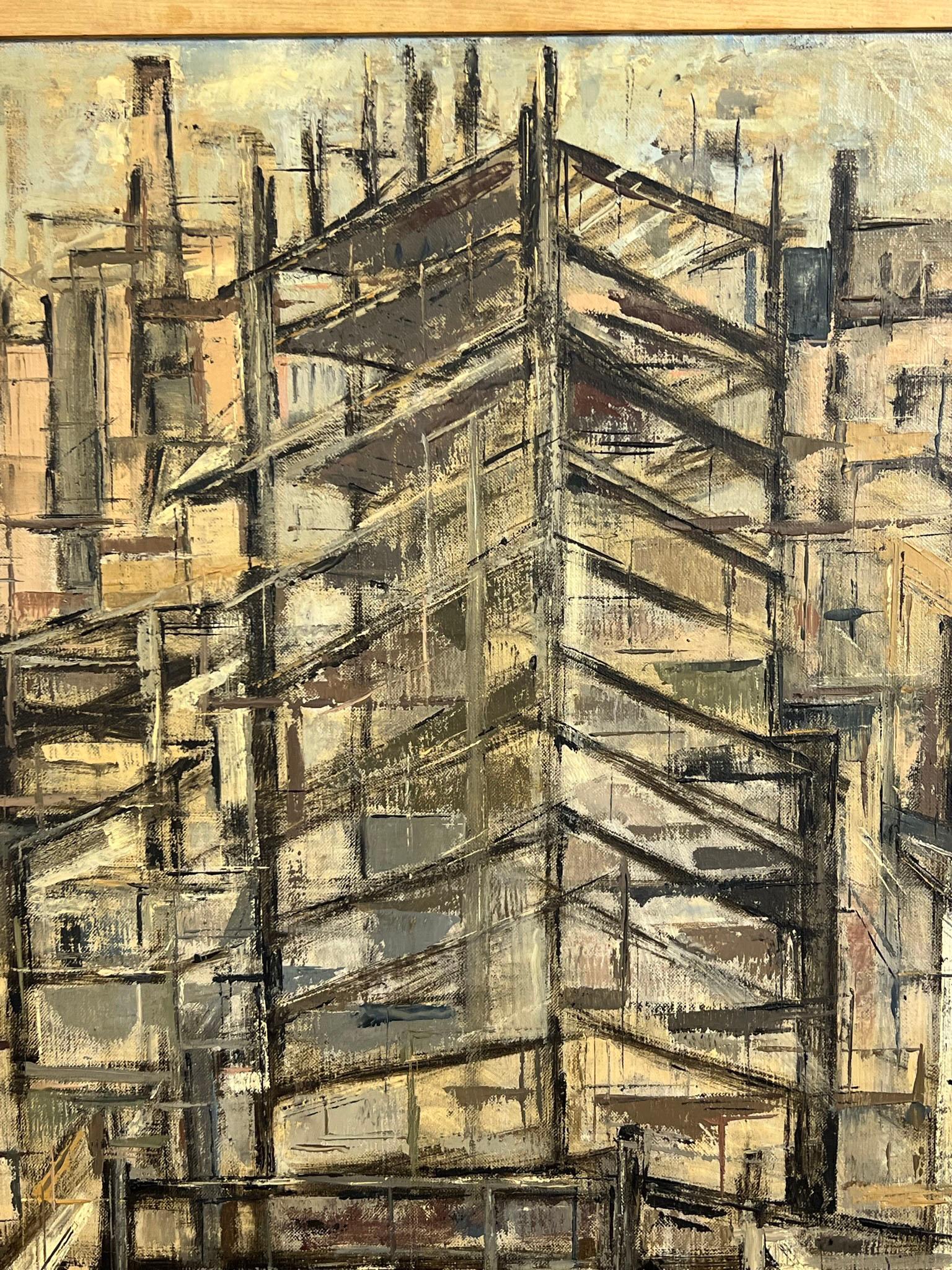 An architectural canvas of an urban high rise under construction, titled 