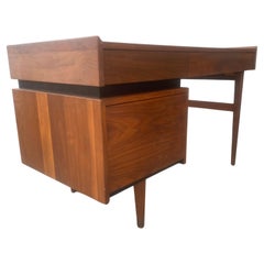 Retro Modernist Architectural Walnut Desk designed by Merton Gershun for Dillingham