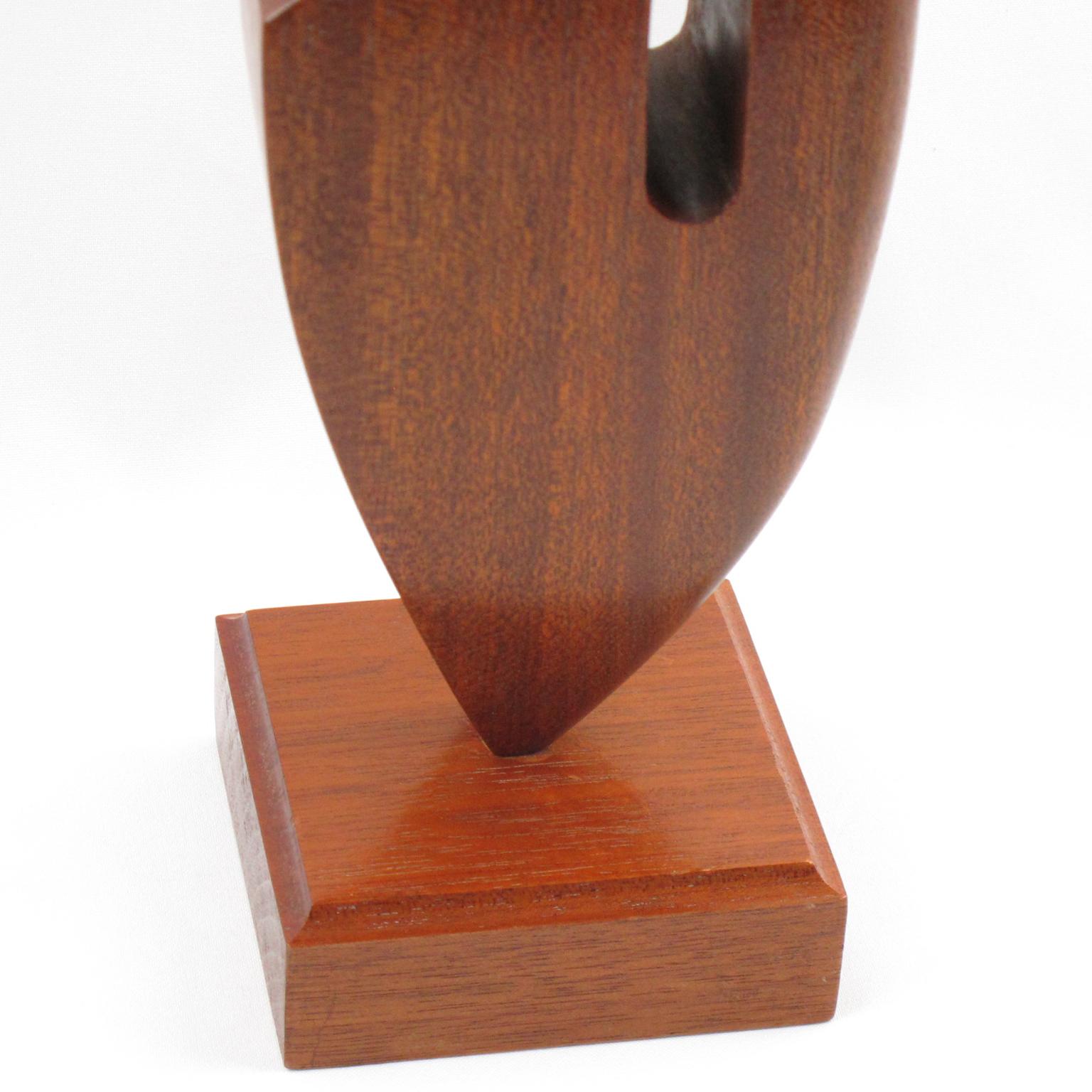 French Modernist Architectural Wood Ornament Sculpture Abstract Tuning Fork For Sale