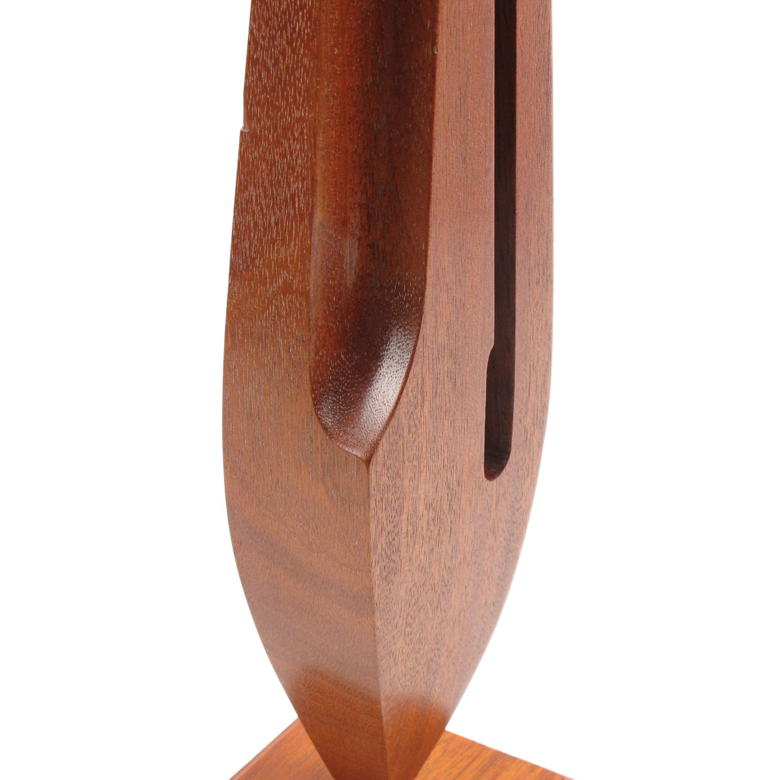 Modernist Architectural Wood Ornament Sculpture Abstract Tuning Fork In Excellent Condition For Sale In Atlanta, GA