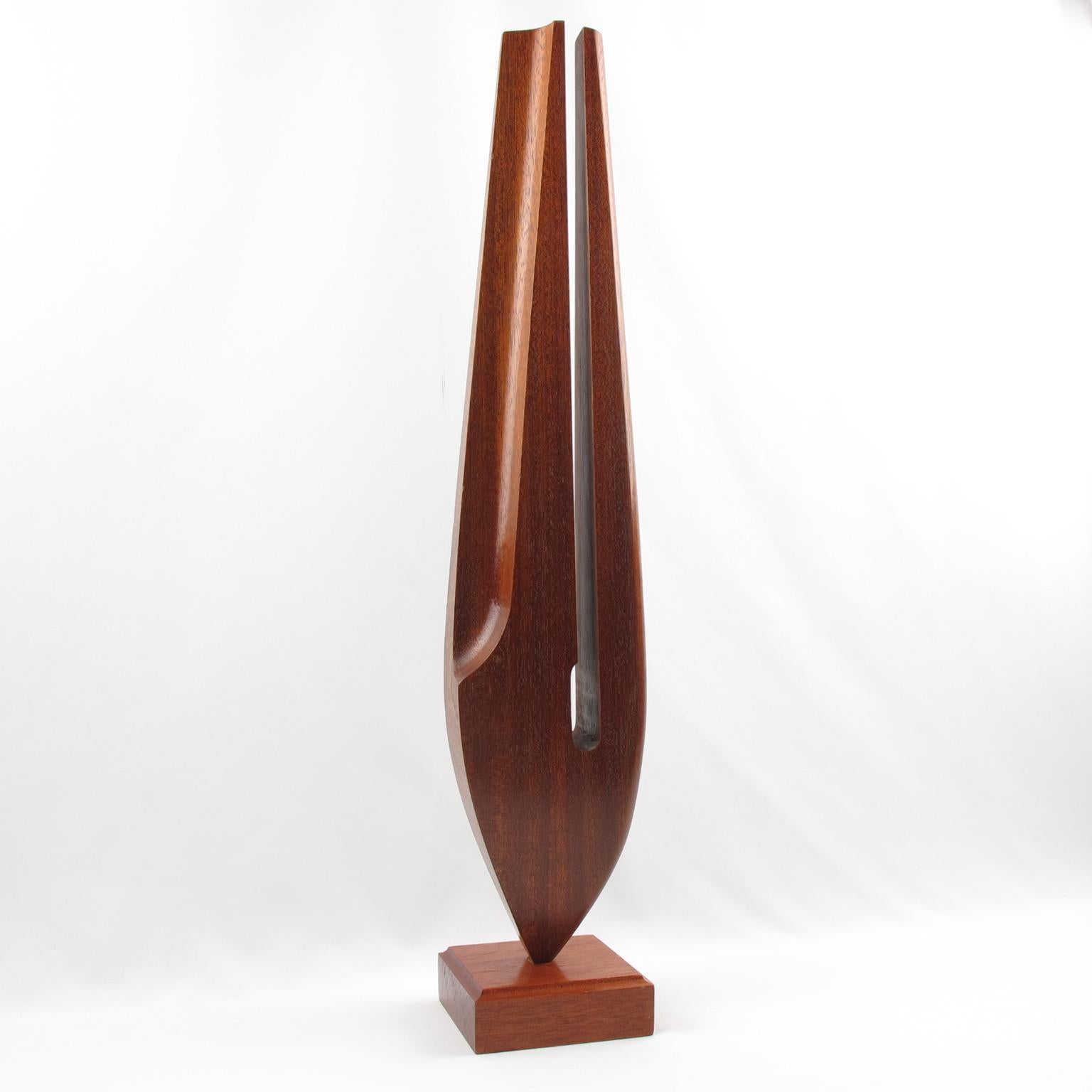 20ième siècle Fourchette à égoutter abstraite architecturale en bois moderniste en vente