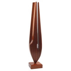 Modernist Architectural Wood Ornament Sculpture Abstract Tuning Fork