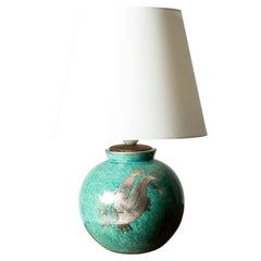 Modernist “Argenta” Table Lamp by Wilhelm Kåge, Gustavsberg, Sweden, 1940s